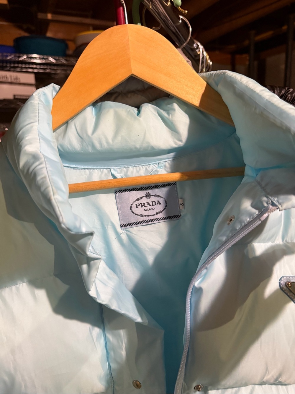 Cropped Light Blue Puffer Jacket - Picture 7 of 7
